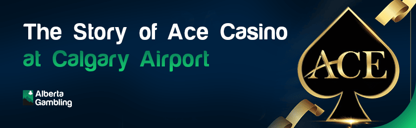 A big spade logo for the story of Ace casino at Calgary airport