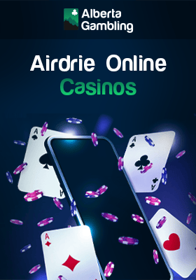 A mobile phone, playing cards and some casino chips for Airdrie online casinos