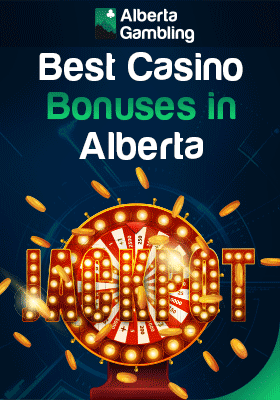 Roulette machine, casino chips with Jackpot sign for casino bonuses in Alberta