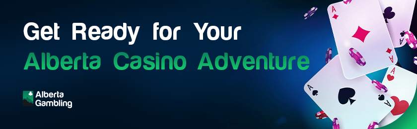 Some playing cards and casino chips for the Alberta casino adventure