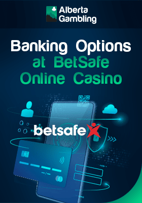 A credit card on a mobile phone with QR code and lock for banking options at BetSafe online Casino