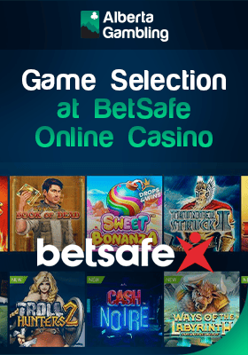 BetSafe Casino gaming library with their logo for different game selection