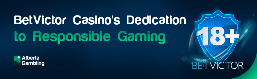 A shield with a 18+ logo for BetVictor casinos' responsible gaming