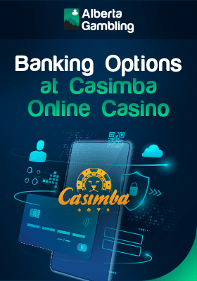 A credit card on a mobile phone with QR code and lock for banking options at Casimba online Casino