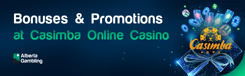 Different gaming items with a casino logo for Casimba Casino bonuses and promotions