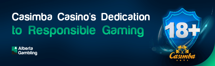 A shield with a 18+ logo for Casimba casinos' responsible gaming