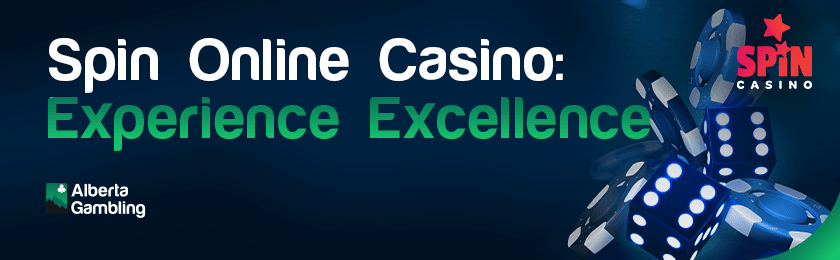 Two rolling dice and some casino chips for an excellent experience of Spin Online Casino