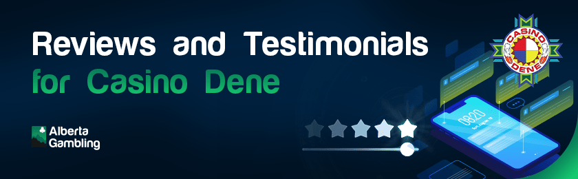 Mobile phone with message simulation for reviews and testimonials for Casino Dene