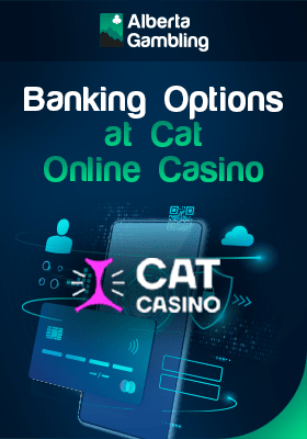 A credit card on a mobile phone with QR code and lock for banking options at Cat online Casino