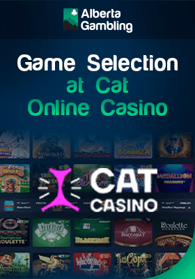 Cat Casino gaming library with their logo for different game selection