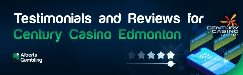 Mobile phone and message simulation for testimonials and reviews for Century casino edmonton