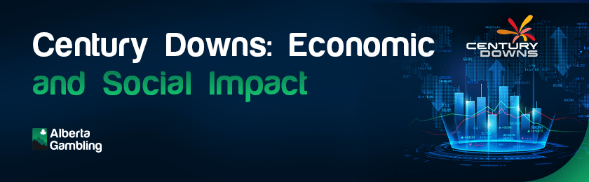 Some infographic arrows for Century Downs economic and social impact