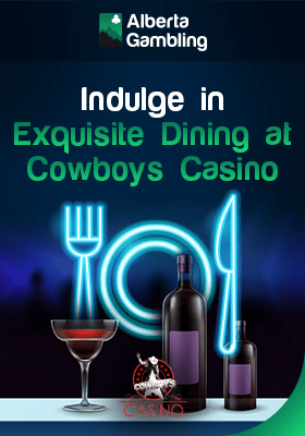 Cutlery and crockery with some fine wine for dining & entertainment at Cowboys casino