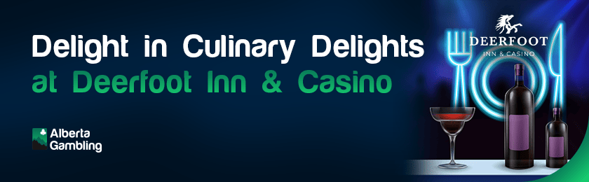 Cutlery and crockery with some fine wine for dining & entertainment at Deerfoot Inn casino