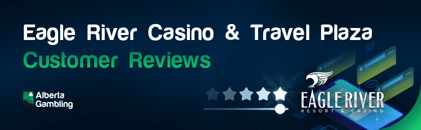 Some star ratings and comments on a mobile phone for customers reviews at Eagle River Casino & Travel Plaza