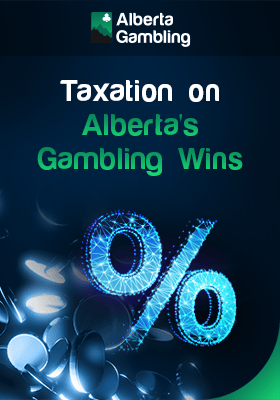 Percent sign and coins for taxation on Alberta's gambling wins