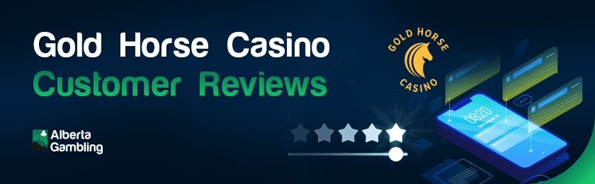 Some star ratings and comments on a mobile phone for customers reviews at Gold Horse Casino