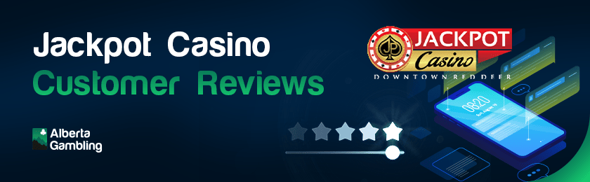 Some star ratings and comments on a mobile phone for customers reviews of Jackpot Casino