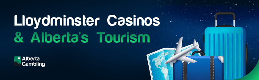Some infographic bars and charts for the relationship between Lloydminster casinos & Alberta's tourism