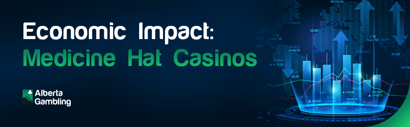 Some infographic bars and charts for the economic impact of Medicine Hat casinos