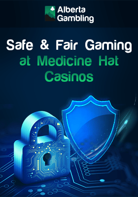A lock and a security shield for safe & fair gaming at Medicine Hat casinos