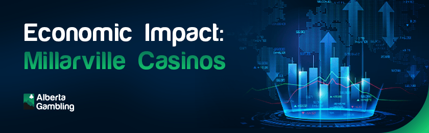 Some infographic bars and charts for the economic impact of Millarville Casinos