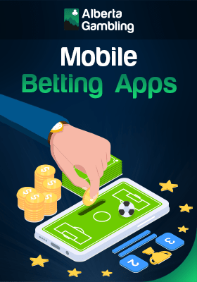 Casino chips, stars and a person putting his bet using mobile betting apps