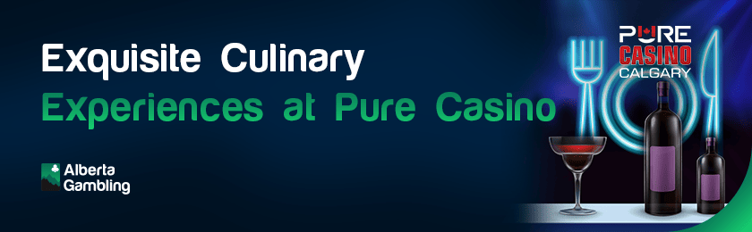 Restaurant cutlery and crockery with some fine wine for exquisite culinary experiences at Pure Casino