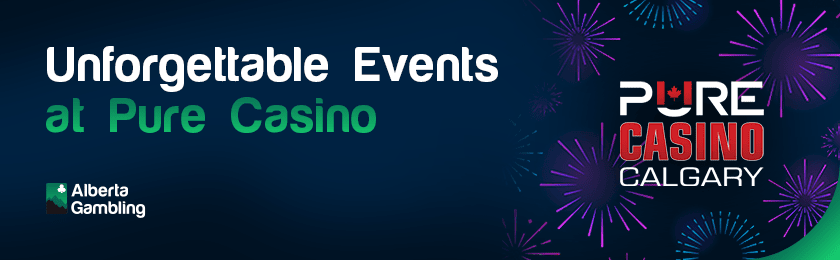 Some fireworks with a Pure Casino logo for unforgettable events at Pure Casino