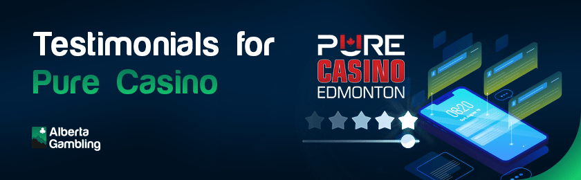 A few star ratings and reviews testimonials for Pure Casino