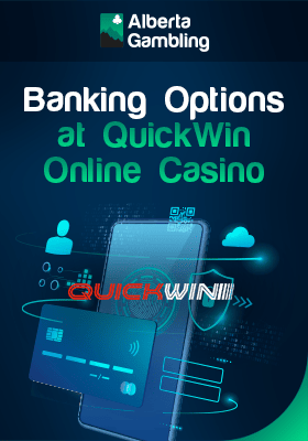 A credit card on a mobile phone with QR code and lock for banking options at QuickWin online Casino