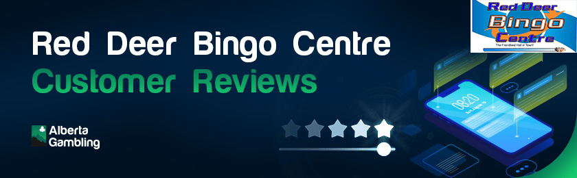 Some star ratings and comments on a mobile phone for customers reviews of Red Deer Bingo