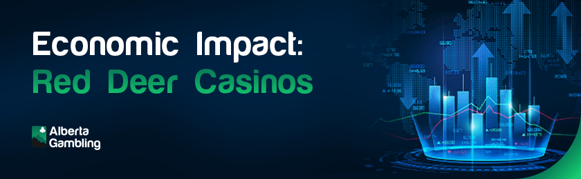 Some infographic bars and charts for economic impact of Red Deer Casinos