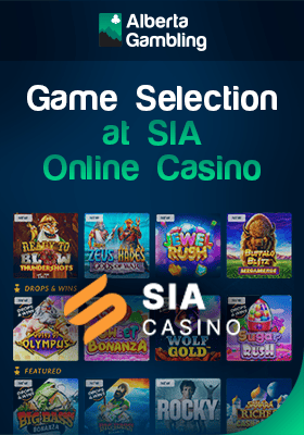 SIA Casino gaming library with their logo for different game selection
