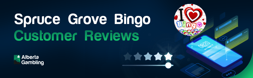 Some star ratings and comments on a mobile phone for customers reviews of Spruce Grove Bingo