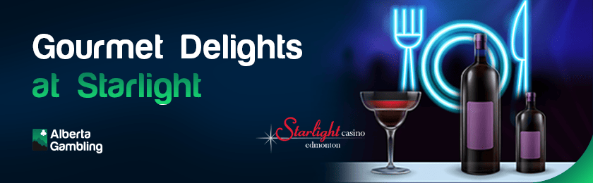 Cutlery and crockery with some fine wine for gourmet delights at Starlight