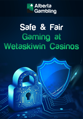 A lock and a security shield for safe & fair gaming at Wetaskiwin Casinos