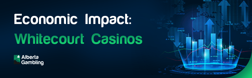 Some infographic bars and charts for economic impact of Whitecourt Casinos