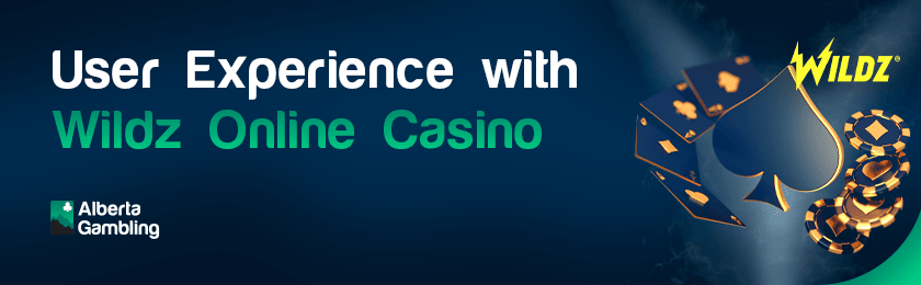 A deck of card and casino chips for experiencing excellence with Wildz online casino