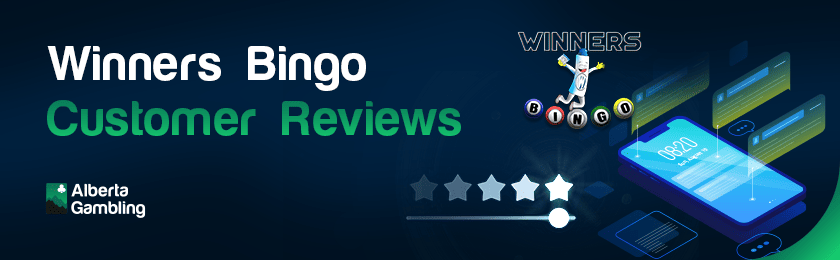 Some star ratings and comments on a mobile phone for customers reviews at Winners Bingo